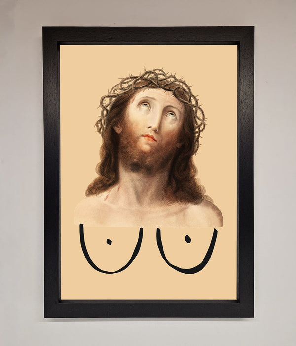 Jesus Breasts Framed Poster - Hi Society