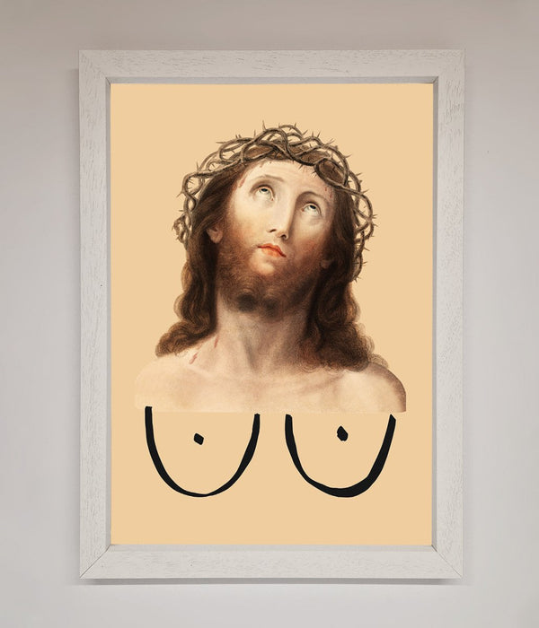 Jesus Breasts Framed Poster - Hi Society