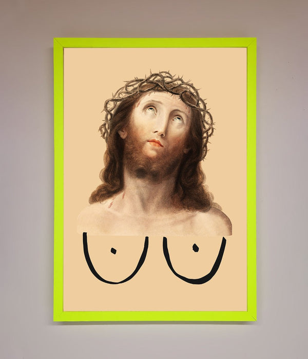 Jesus Breasts Framed Poster - Hi Society