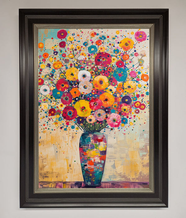 Klimt Style Flowers Framed Poster - Hi Society