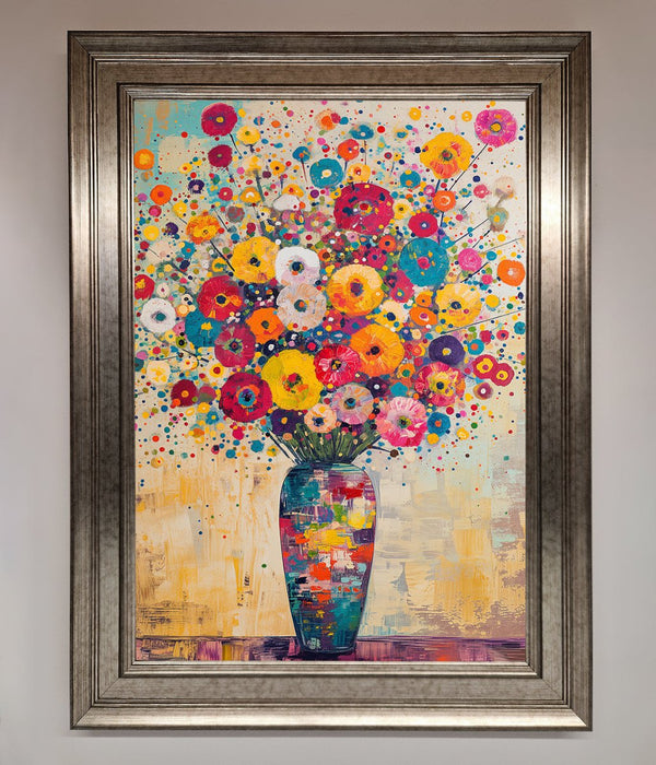 Klimt Style Flowers Framed Poster - Hi Society