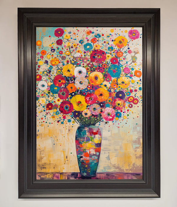 Klimt Style Flowers Framed Poster - Hi Society