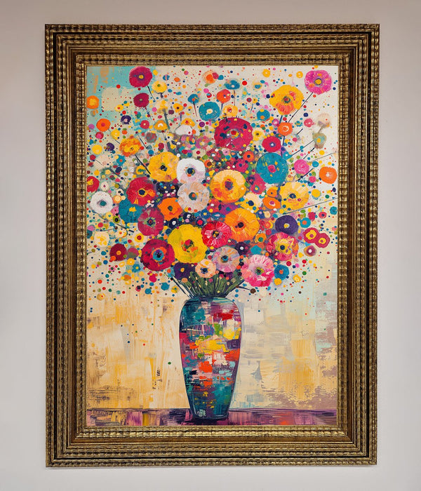 Klimt Style Flowers Framed Poster - Hi Society