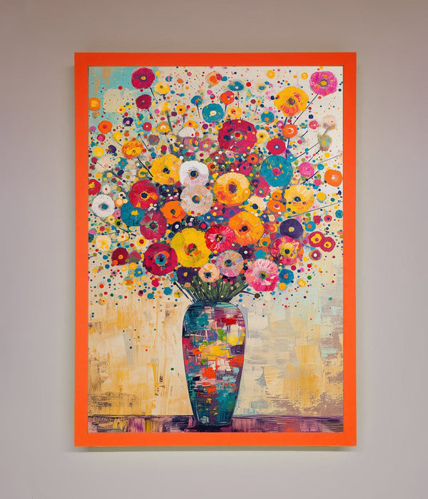 Klimt Style Flowers Framed Poster - Hi Society