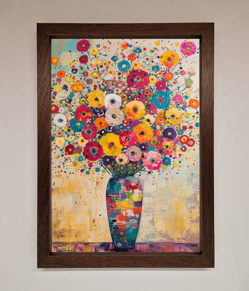 Klimt Style Flowers Framed Poster - Hi Society
