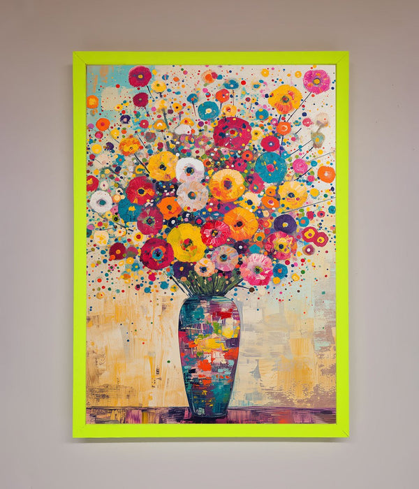 Klimt Style Flowers Framed Poster - Hi Society
