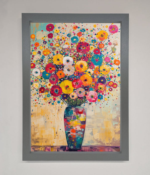 Klimt Style Flowers Framed Poster - Hi Society