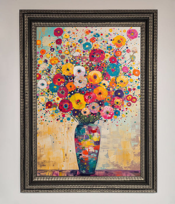 Klimt Style Flowers Framed Poster - Hi Society
