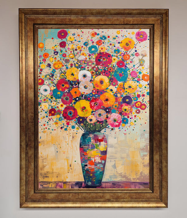 Klimt Style Flowers Framed Poster - Hi Society