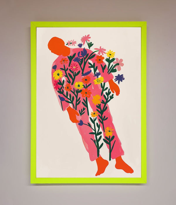 Laying In The Flowers Framed Poster - Hi Society