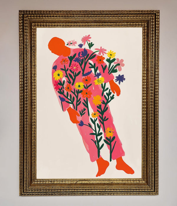 Laying In The Flowers Framed Poster - Hi Society