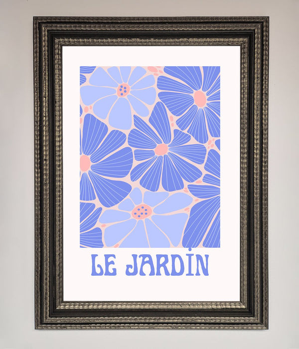 Le Jardin Blue Framed Poster - Hi Society