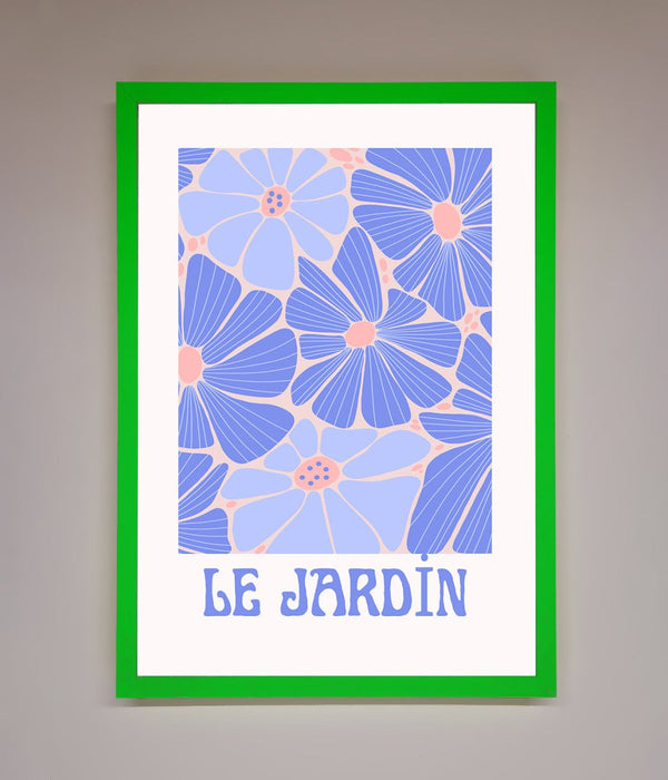 Le Jardin Blue Framed Poster - Hi Society