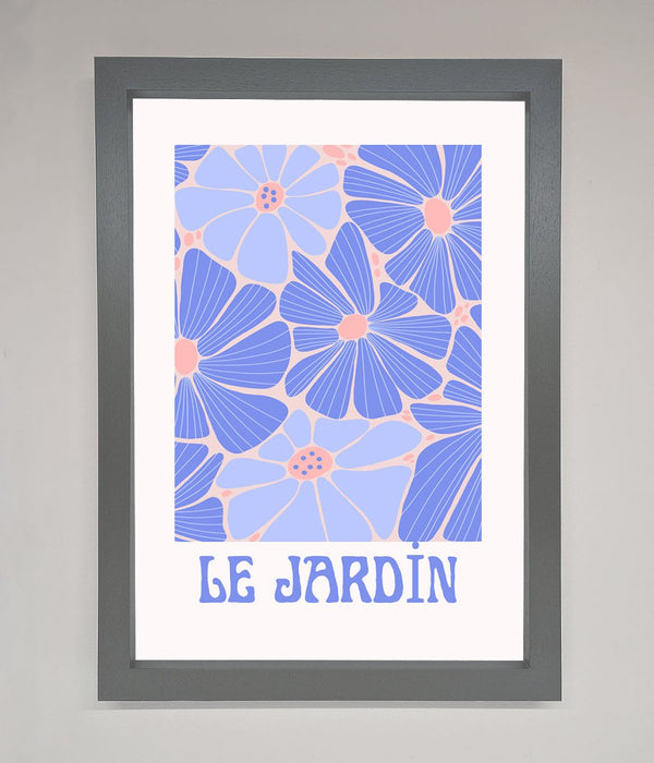 Le Jardin Blue Framed Poster - Hi Society