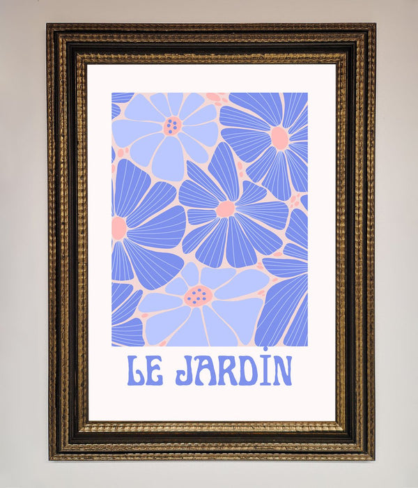 Le Jardin Blue Framed Poster - Hi Society