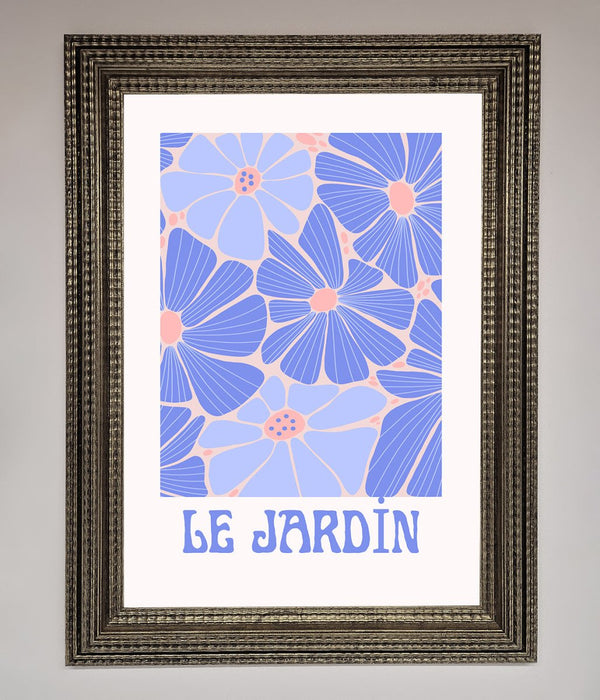 Le Jardin Blue Framed Poster - Hi Society