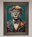 Leopard In a Suit With Flowers Framed Print - Hi Society