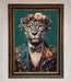 Leopard In a Suit With Flowers Framed Print - Hi Society