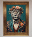 Leopard In a Suit With Flowers Framed Print - Hi Society