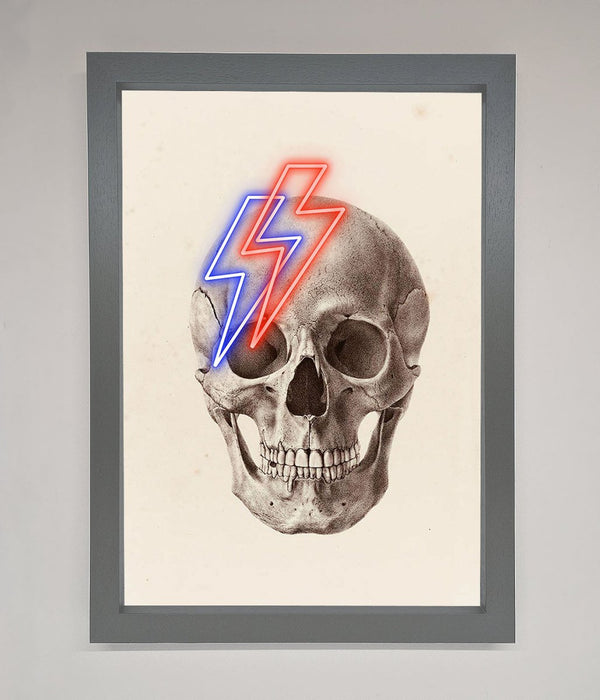 Lightning Skull Framed Print - Hi Society