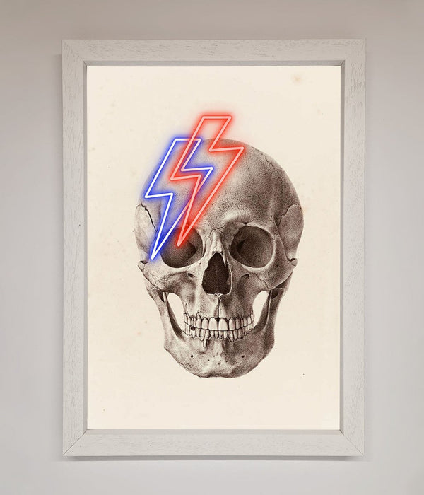 Lightning Skull Framed Print - Hi Society