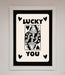 Lucky You Beige Black Framed Print - Hi Society