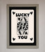 Lucky You Beige Black Framed Print - Hi Society
