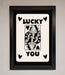 Lucky You Beige Black Framed Print - Hi Society