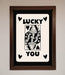 Lucky You Beige Black Framed Print - Hi Society