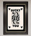 Lucky You Beige Black Framed Print - Hi Society