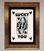 Lucky You Beige Black Framed Print - Hi Society