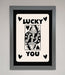 Lucky You Beige Black Framed Print - Hi Society