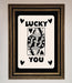 Lucky You Beige Black Framed Print - Hi Society