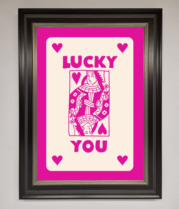 Lucky You Hot Pink Framed Poster - Hi Society