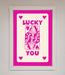 Lucky You Hot Pink Framed Poster - Hi Society