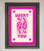 Lucky You Hot Pink Framed Poster - Hi Society