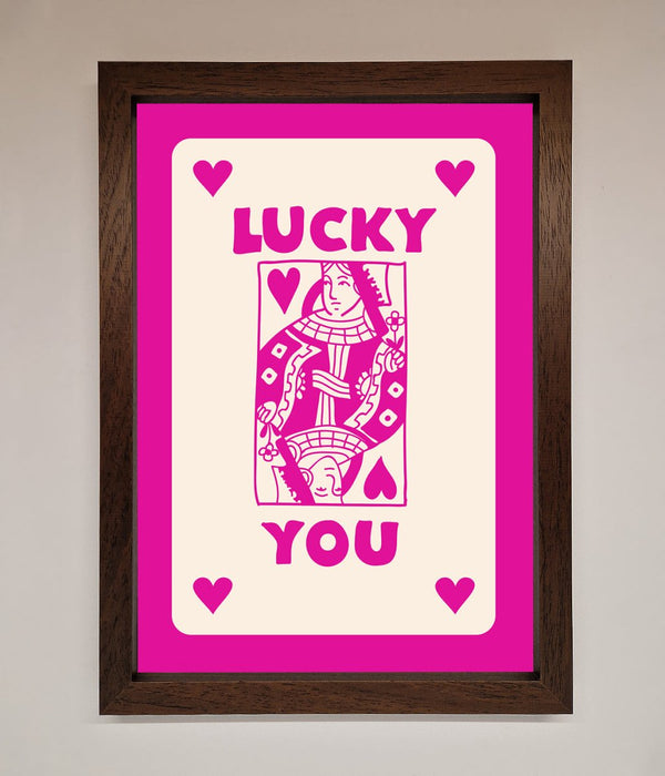 Lucky You Hot Pink Framed Poster - Hi Society