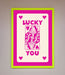 Lucky You Hot Pink Framed Poster - Hi Society