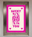 Lucky You Hot Pink Framed Poster - Hi Society