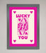 Lucky You Hot Pink Framed Poster - Hi Society