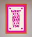 Lucky You Hot Pink Framed Poster - Hi Society
