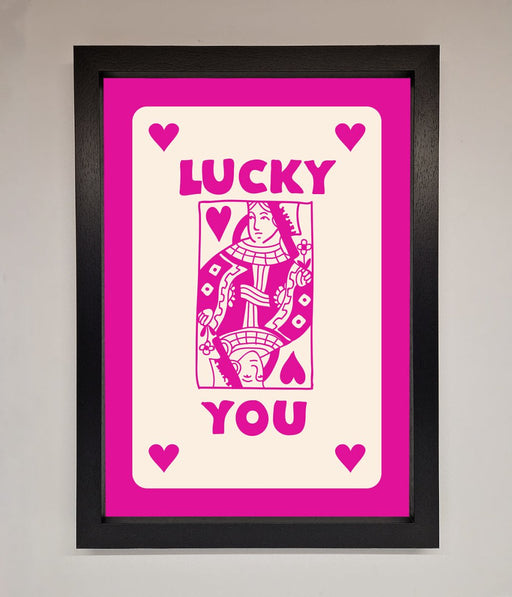Lucky You Hot Pink Framed Poster - Hi Society
