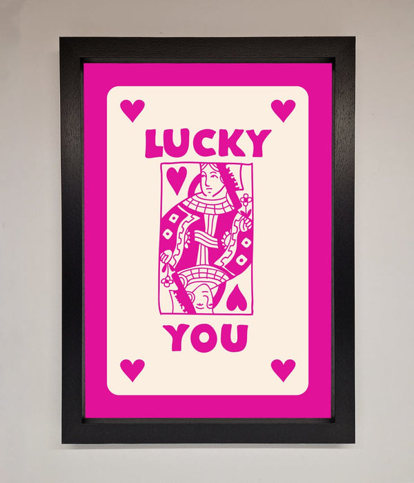 Lucky You Hot Pink Framed Poster - Hi Society