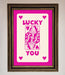 Lucky You Hot Pink Framed Poster - Hi Society