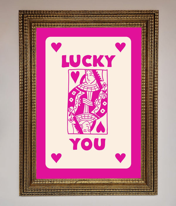 Lucky You Hot Pink Framed Poster - Hi Society