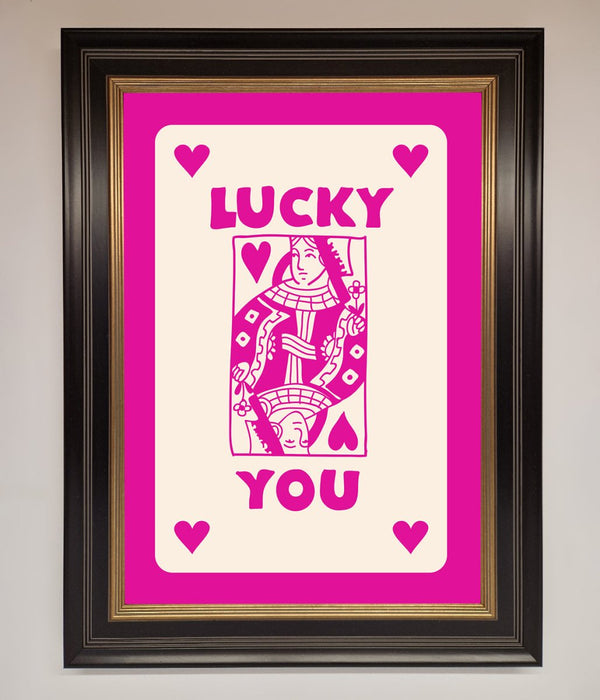 Lucky You Hot Pink Framed Poster - Hi Society