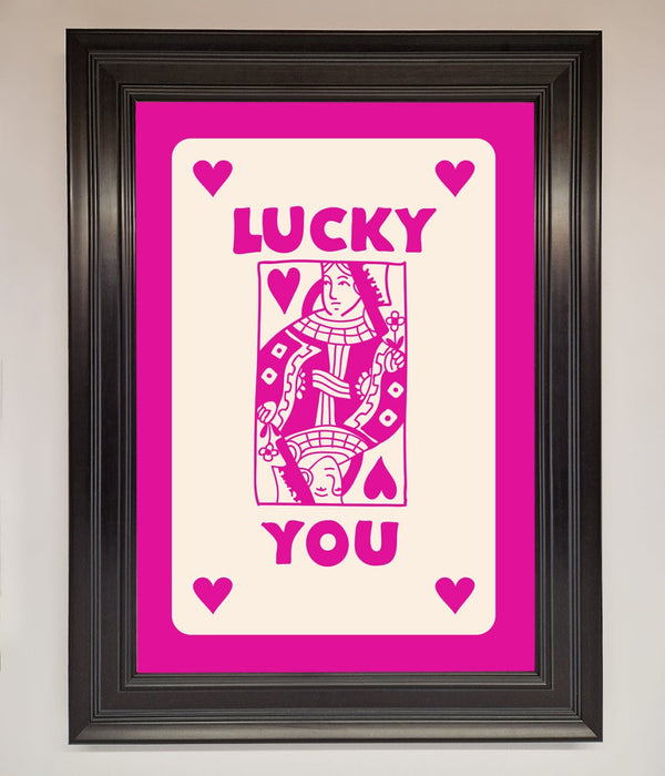 Lucky You Hot Pink Framed Poster - Hi Society