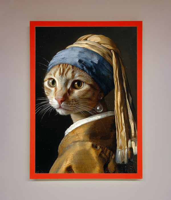 Mona Lisa Cat Framed Poster - Hi Society