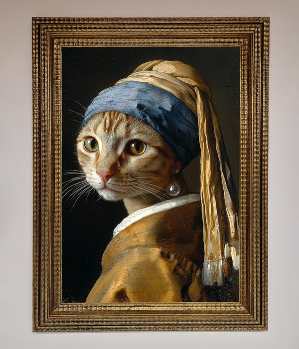 Mona Lisa Cat Framed Poster - Hi Society