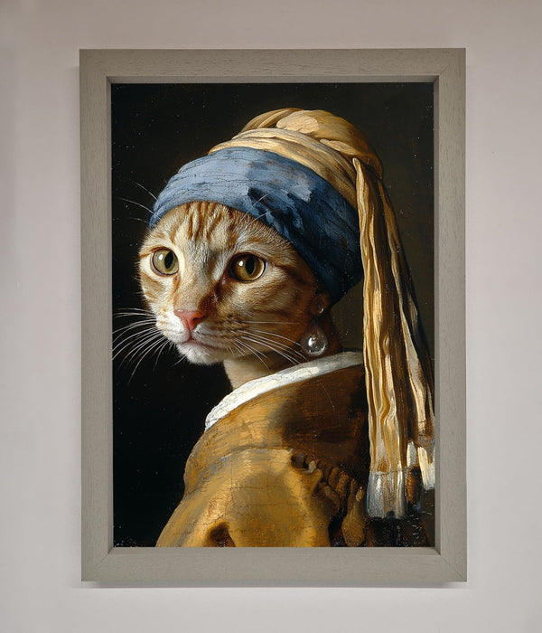 Mona Lisa Cat Framed Poster - Hi Society